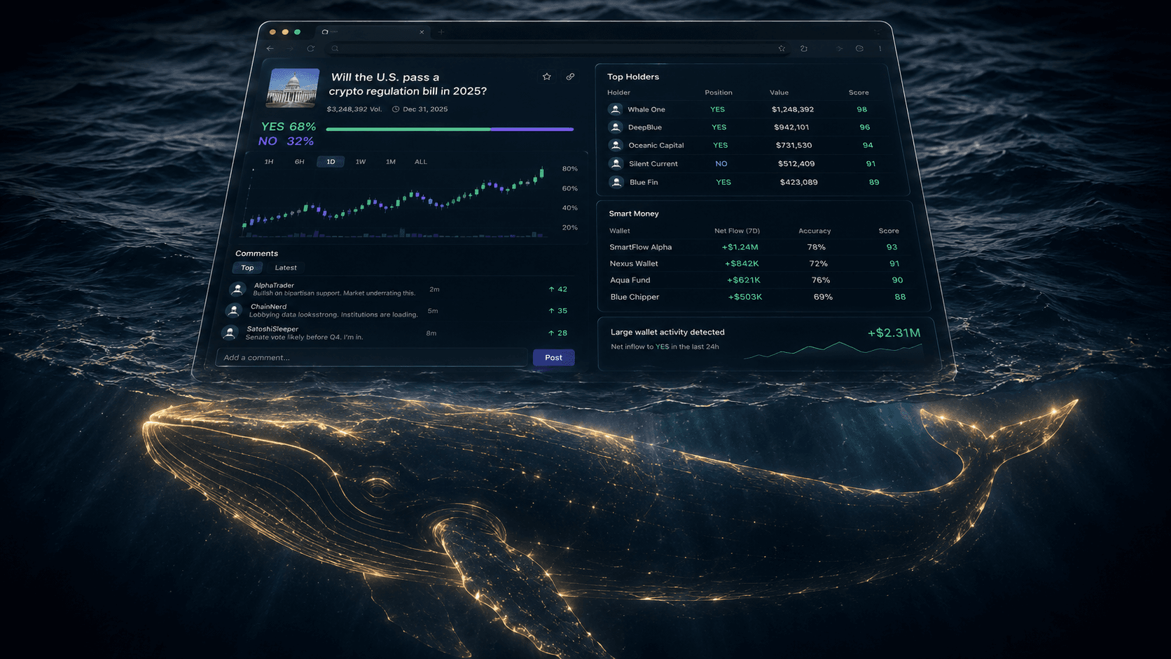 How to See Polymarket Whales and Smart Money Without Leaving the Market Page
